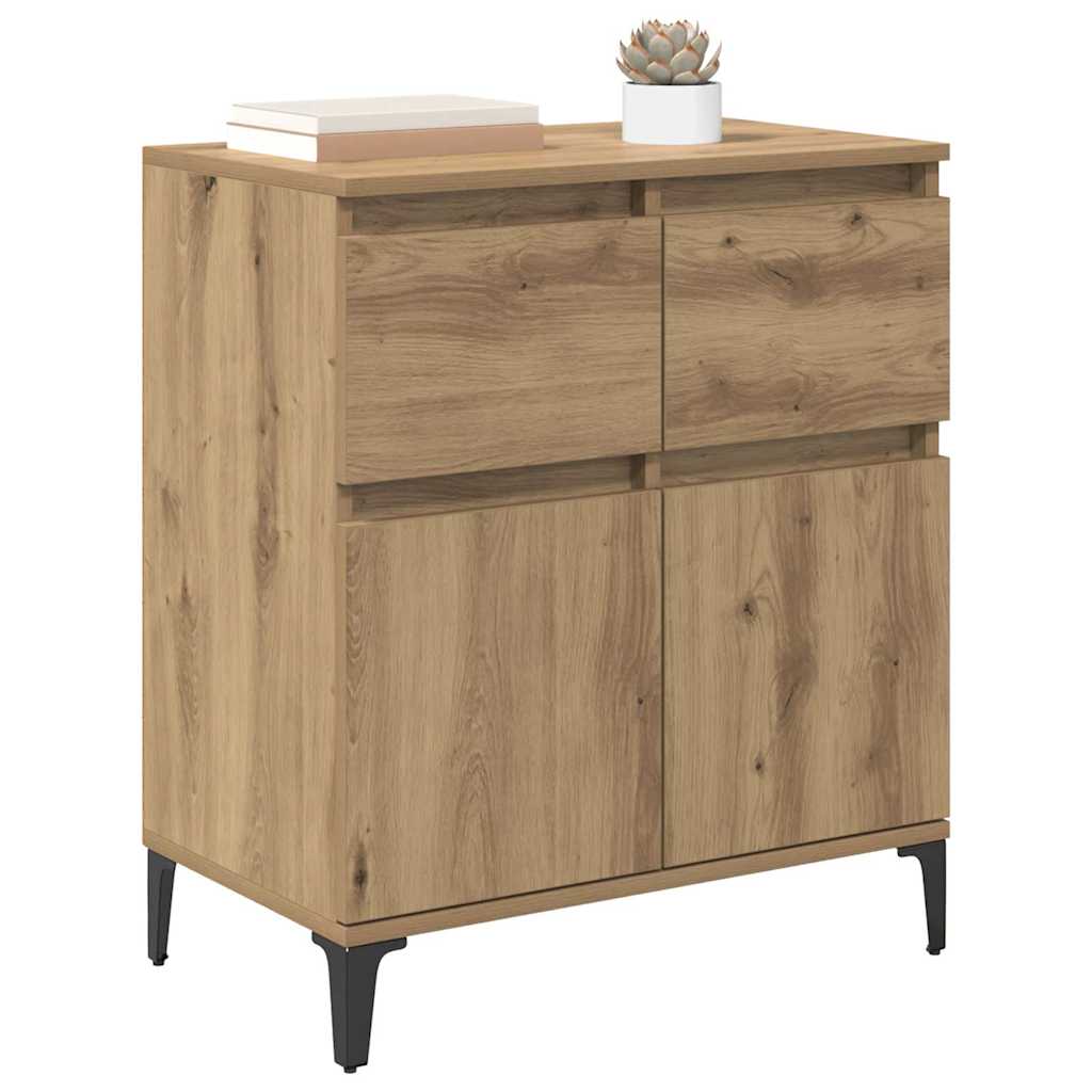 Bufet Stejar Artizanal 60 x 35 x 70 cm Lemn Ingineresc si Fier — imaginea 4