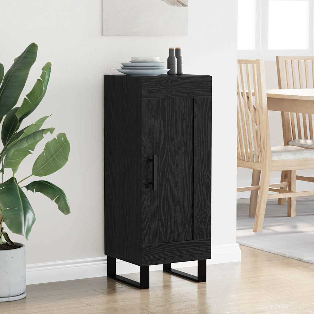 Bufet Stejar Negru 34,5 x 34 x 90 cm Lemn Ingineresc si Fier — imaginea 5