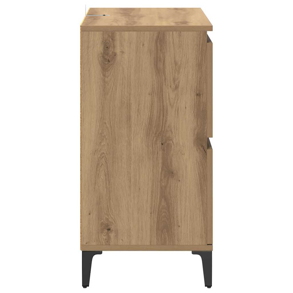 Bufet Stejar Artizanal 60 x 35 x 70 cm Lemn Ingineresc si Fier — imaginea 8