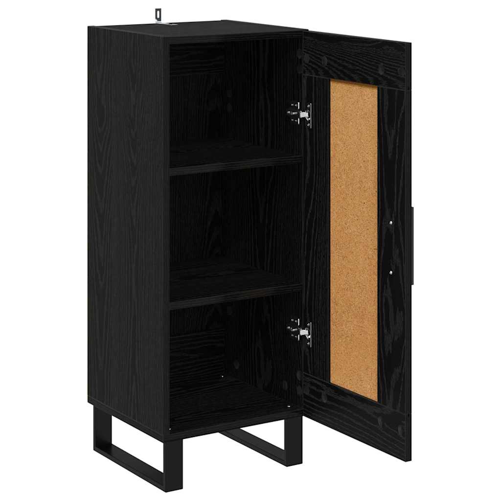 Bufet Stejar Negru 34,5 x 34 x 90 cm Lemn Ingineresc si Fier — imaginea 6
