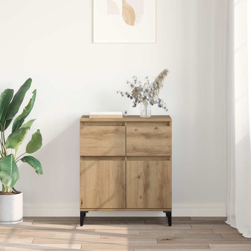 Bufet Stejar Artizanal 60 x 35 x 70 cm Lemn Ingineresc si Fier — imaginea 5