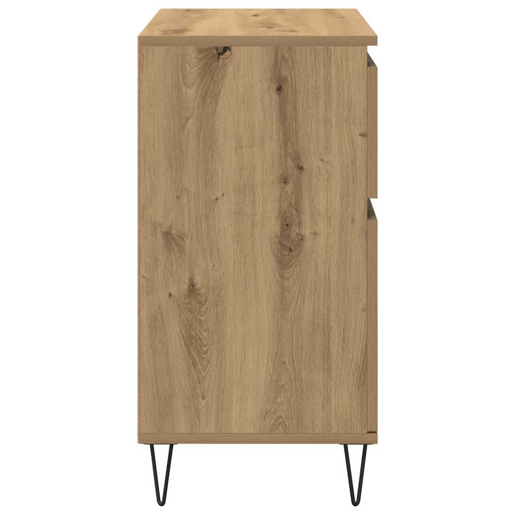 Bufet Stejar Artizanal 60 x 35 x 70 cm Lemn Ingineresc si Fier — imaginea 8