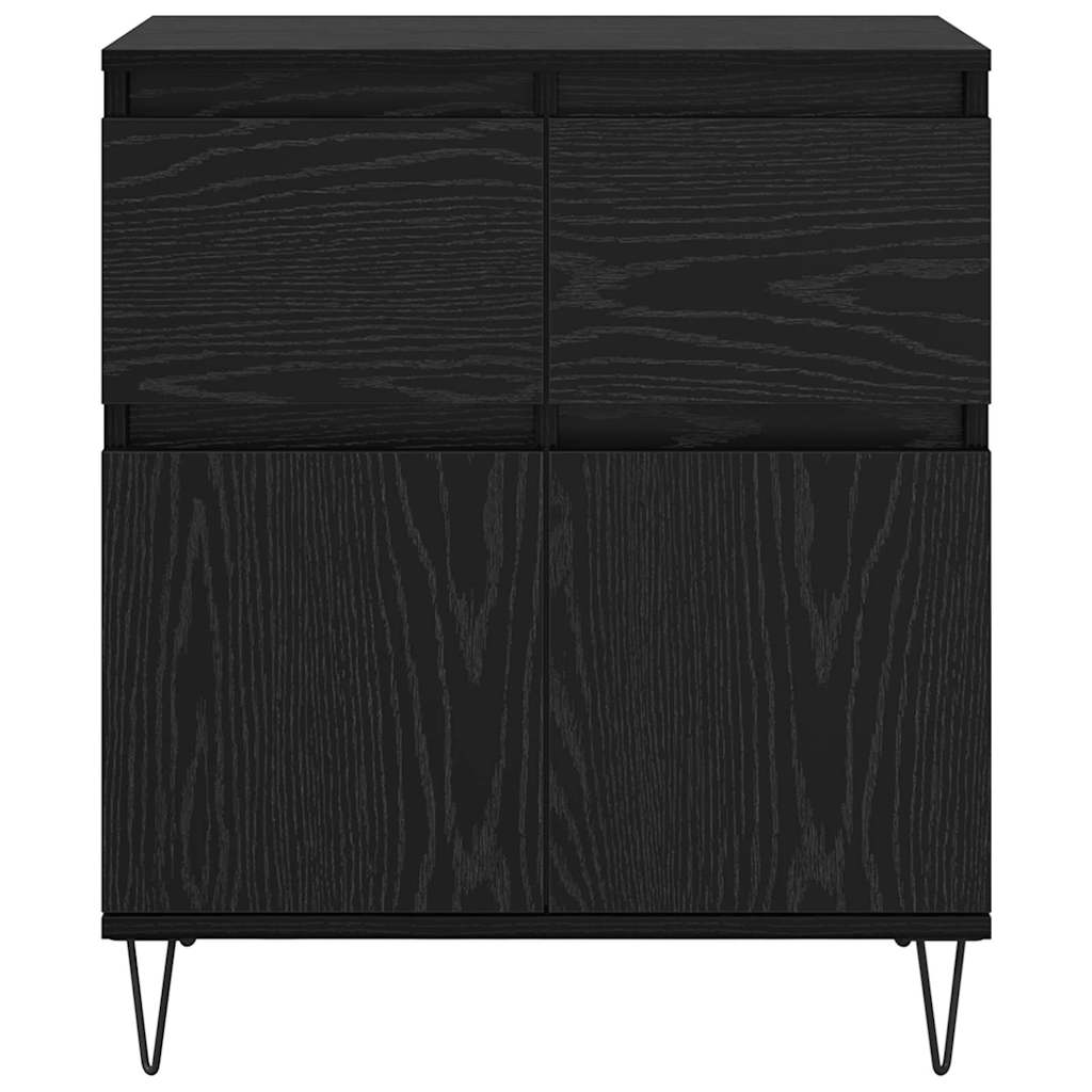 Bufet Stejar Negru 60 x 35 x 70 cm Lemn Ingineresc si Fier — imaginea 7