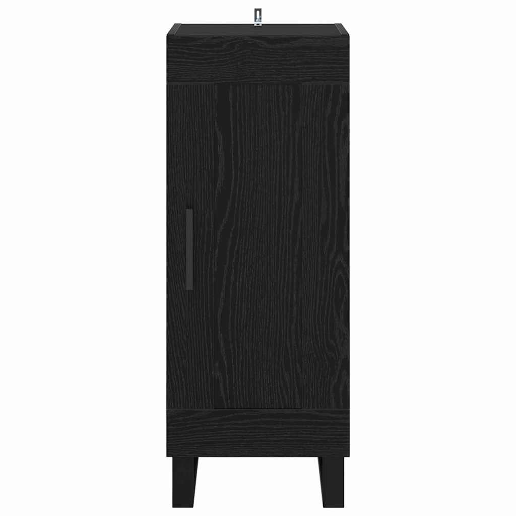 Bufet Stejar Negru 34,5 x 34 x 90 cm Lemn Ingineresc si Fier — imaginea 7