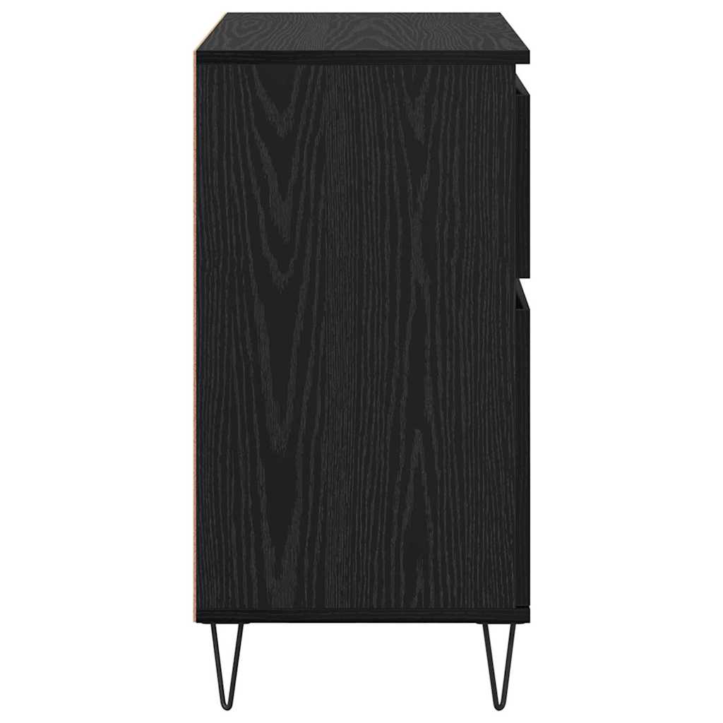 Bufet Stejar Negru 60 x 35 x 70 cm Lemn Ingineresc si Fier — imaginea 8