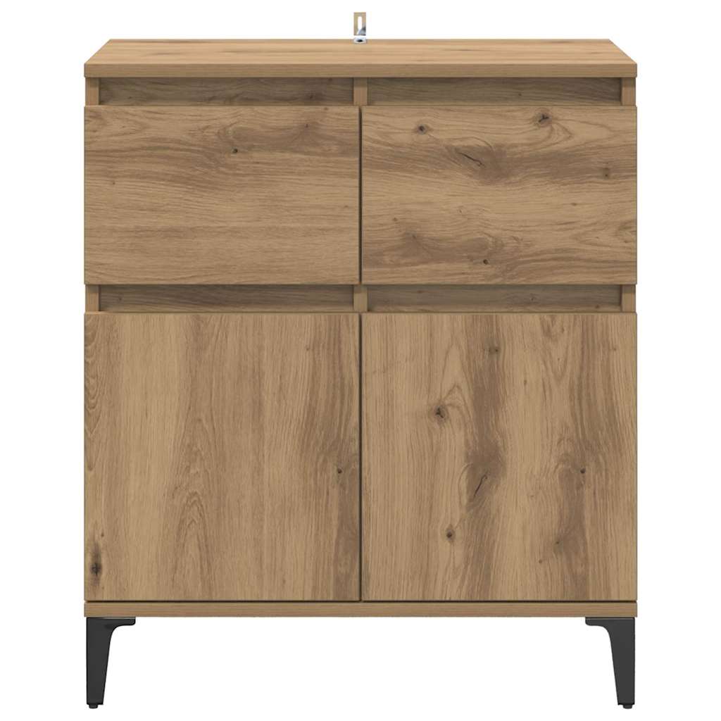 Bufet Stejar Artizanal 60 x 35 x 70 cm Lemn Ingineresc si Fier — imaginea 7