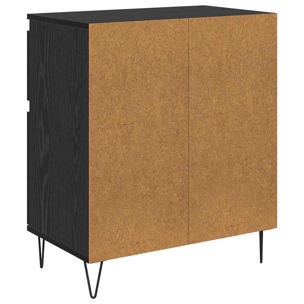 Bufet Stejar Negru 60 x 35 x 70 cm Lemn Ingineresc si Fier — imaginea 9