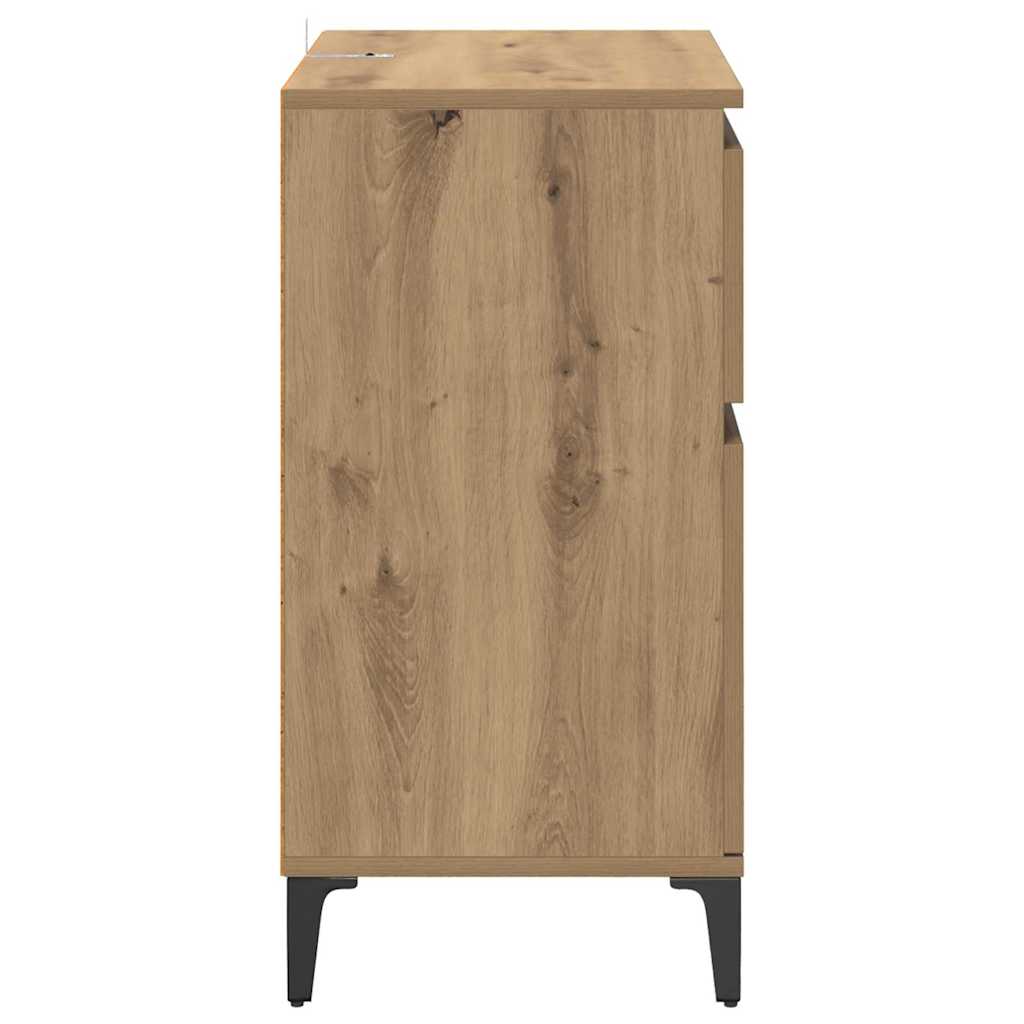 Bufet Stejar Artizanal 60 x 35 x 70 cm Lemn Ingineresc si Fier — imaginea 8