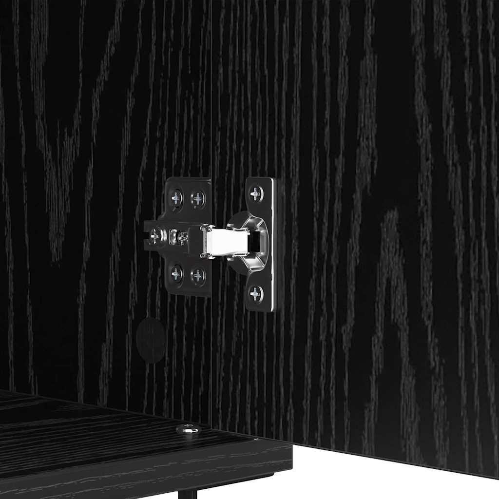 Bufet Stejar Negru 60 x 35 x 70 cm Lemn Ingineresc si Fier — imaginea 11