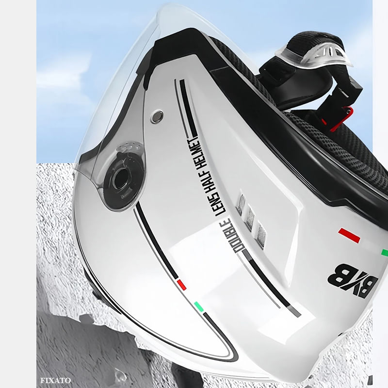 Casca Moto/Scuter FIXATO Italia, Viziera Dubla, Protectie UV, marime universala 56-62cm, Gr