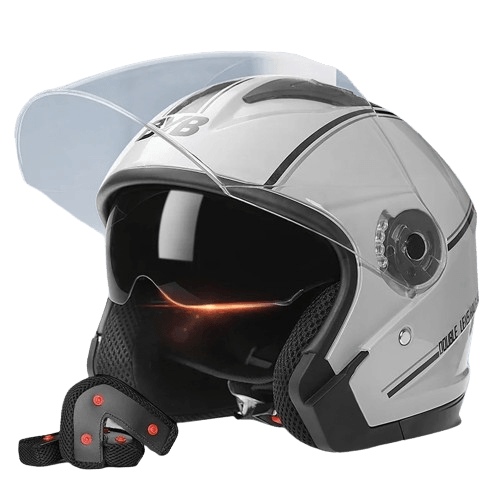 Casca Moto/Scuter FIXATO Italia, Viziera Dubla, Protectie UV, marime universala 56-62cm, Gr - imagine 3