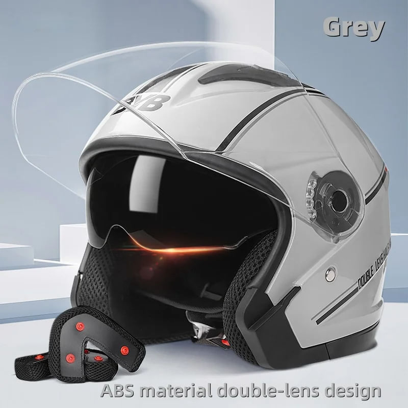 Casca Moto/Scuter FIXATO Italia, Viziera Dubla, Protectie UV, marime universala 56-62cm, Gr - imagine 6
