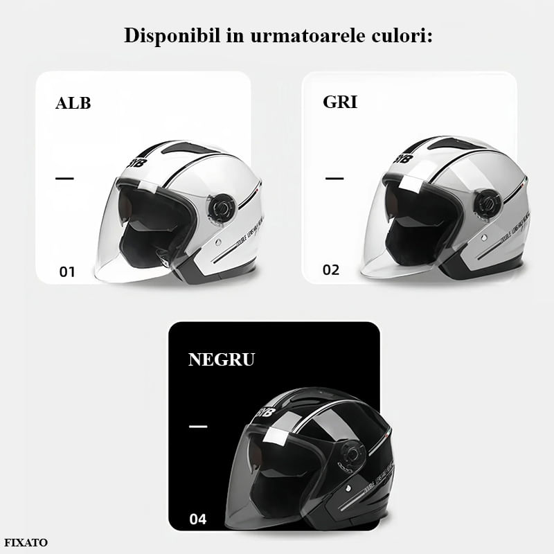 Casca Moto/Scuter FIXATO Italia, Viziera Dubla, Protectie UV, marime universala 56-62cm, Gr - imagine 7