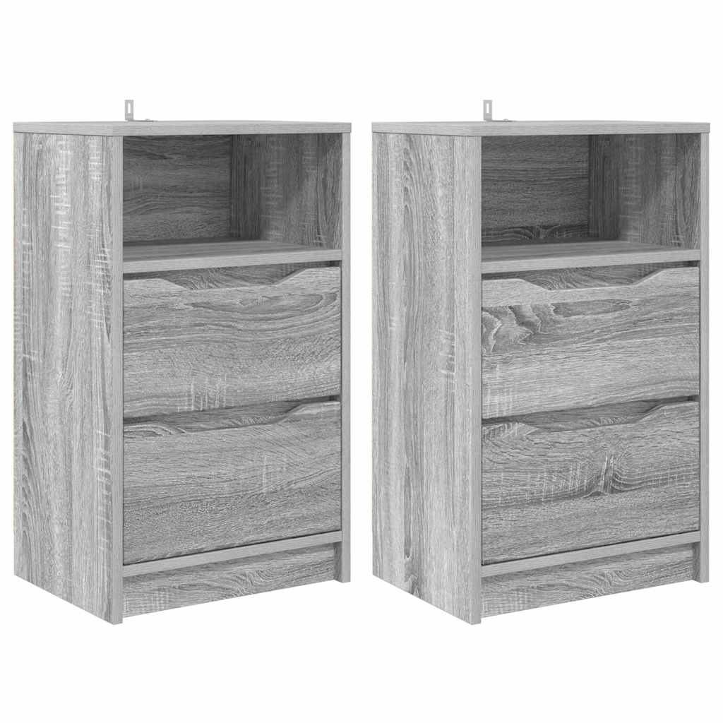 Noptiere cu sertar 2 pcs Gri Sonoma 40 x 30 x 467 cm