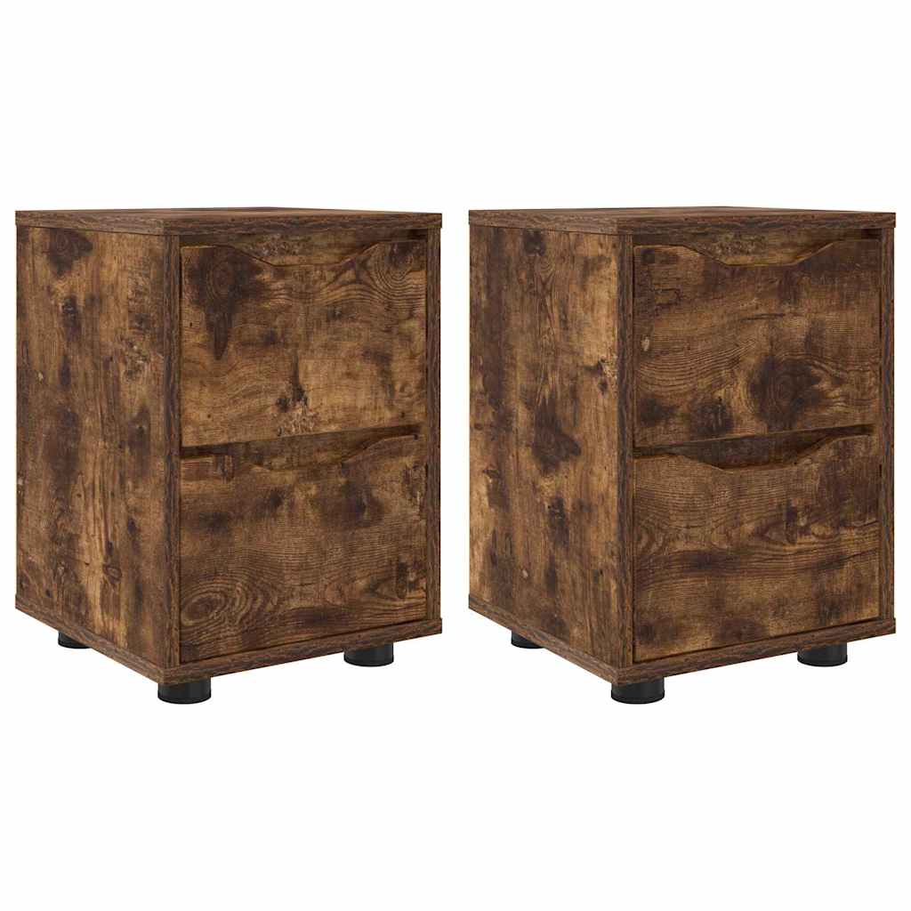 Noptiere 2 pcs Stejar fumuriu 30,5 x 30 x 43 cm