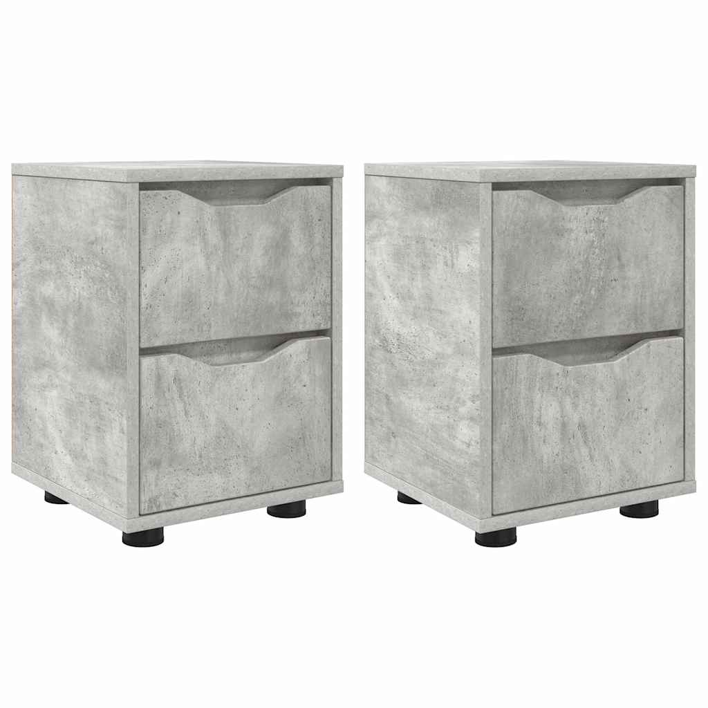 Noptiere 2 pcs Gri din beton 30,5 x 30 x 43 cm