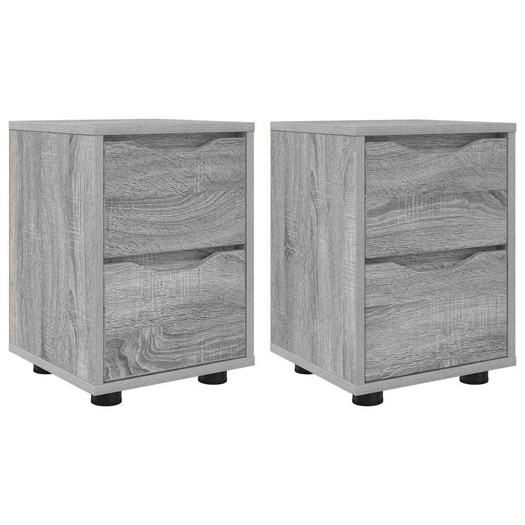 Noptiere cu sertar 2 pcs Gri Sonoma 30,5 x 30 x 43 cm