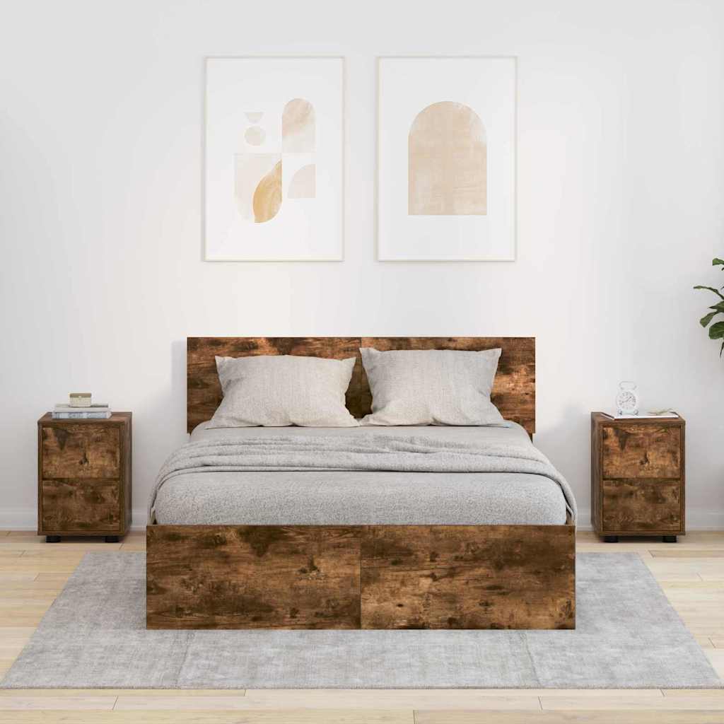 Noptiere 2 pcs Stejar fumuriu 30,5 x 30 x 43 cm — imaginea 2