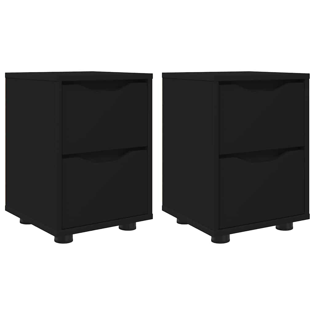 Noptiere 2 pcs Negru 30,5 x 30 x 43 cm Lemn compozit