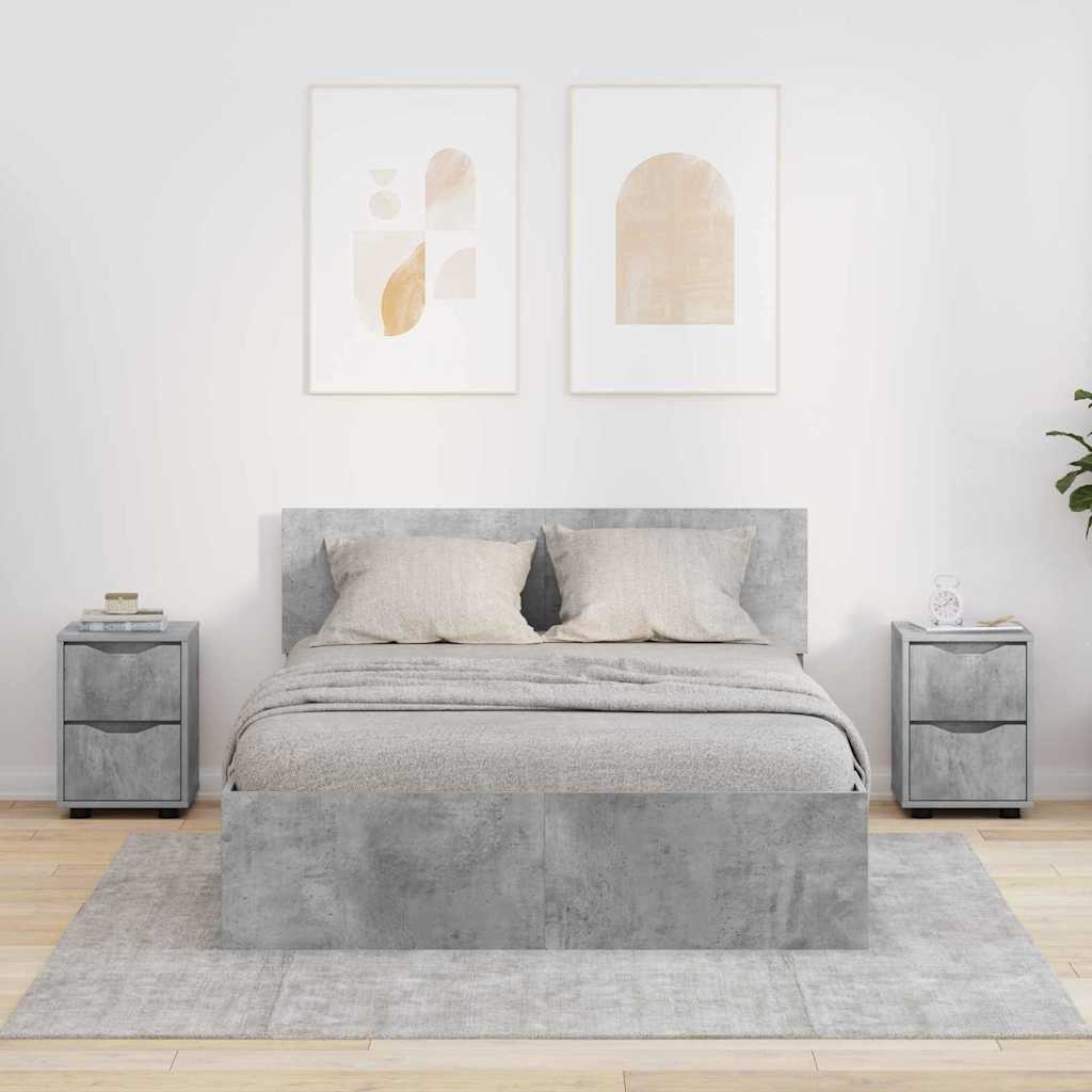 Noptiere 2 pcs Gri din beton 30,5 x 30 x 43 cm — imaginea 2