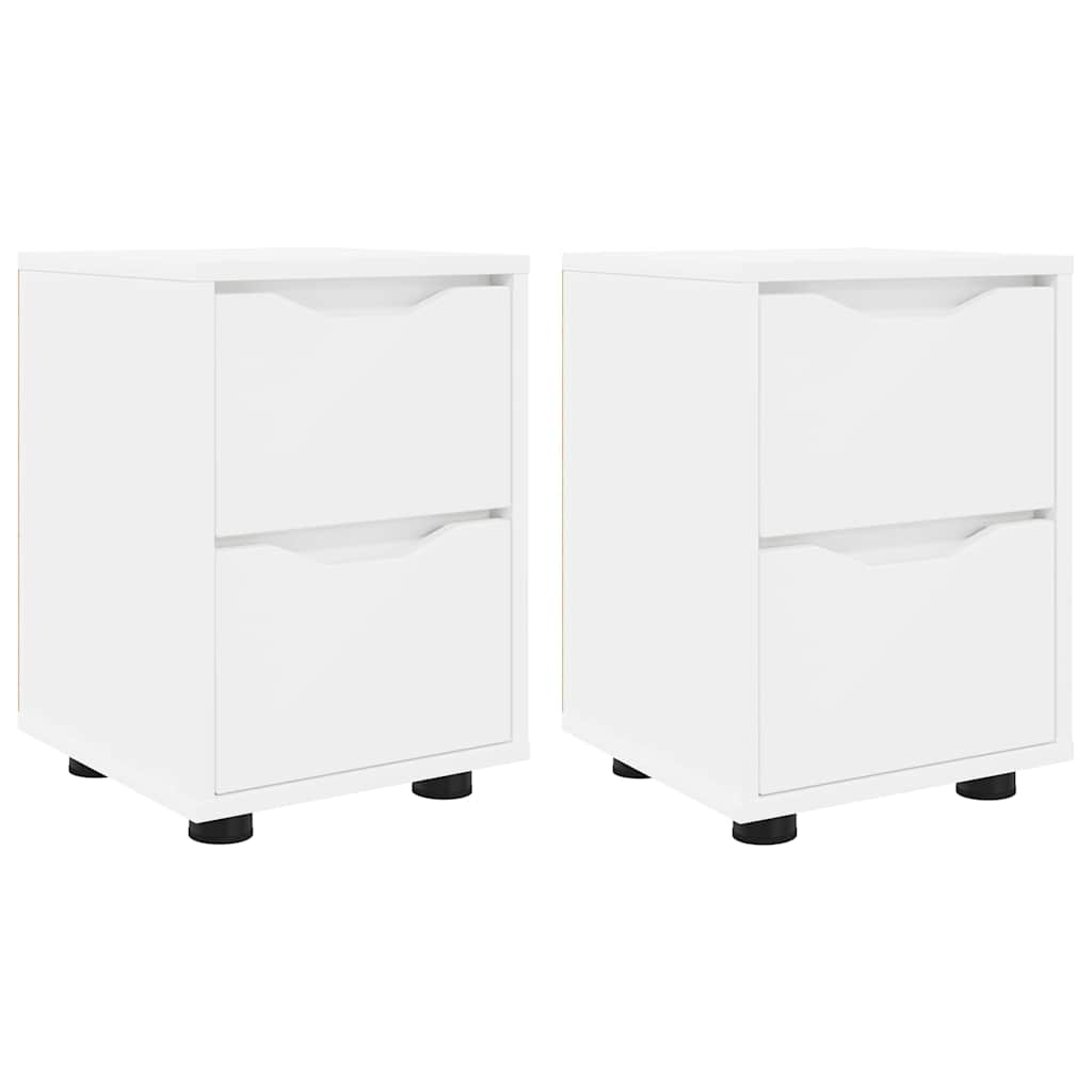 Noptiere 2 pcs Alb 30,5 x 30 x 43 cm Lemn compozit