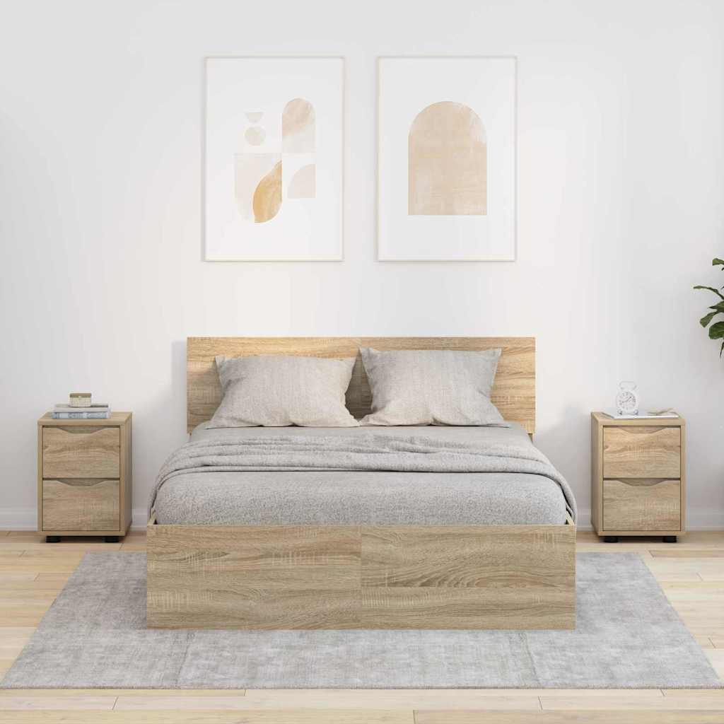 Noptiere 2 pcs Stejar Sonoma 30,5 x 30 x 43 cm — imaginea 2