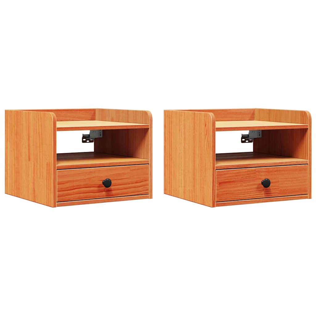Noptiere cu sertar Pe perete 2 pcs Maro ceruit 38 x 36 x 29.5 cm