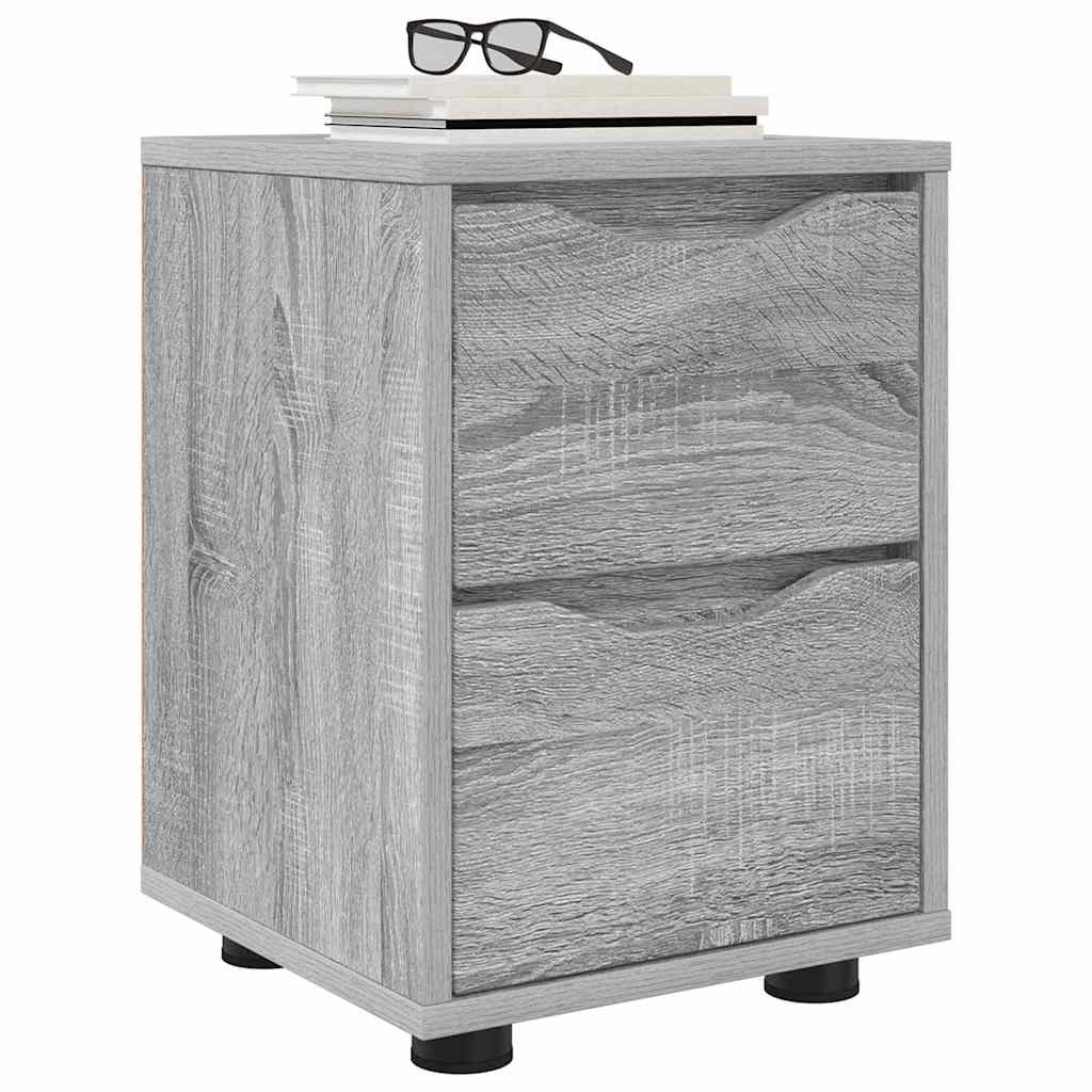Noptiere cu sertar 2 pcs Gri Sonoma 30,5 x 30 x 43 cm — imaginea 4