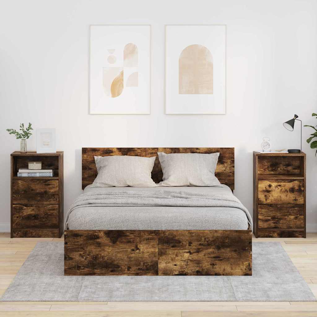 Noptiere 2 pcs Stejar fumuriu 40 x 30 x 467 cm — imaginea 2