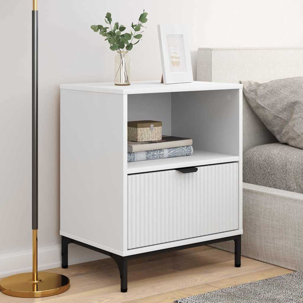Noptiere 2 pcs Alb 49 x 36 x 61 cm Lemn compozit — imaginea 5