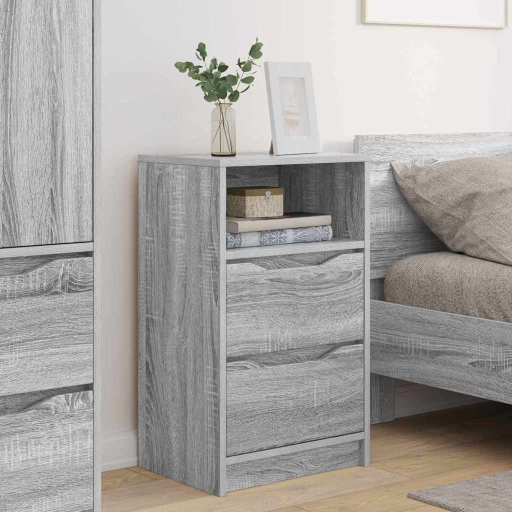 Noptiere cu sertar 2 pcs Gri Sonoma 40 x 30 x 467 cm — imaginea 5