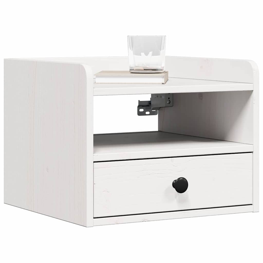 Noptiere 2 pcs Alb 38 x 36 x 29.5 cm Lemn de brad solid — imaginea 3