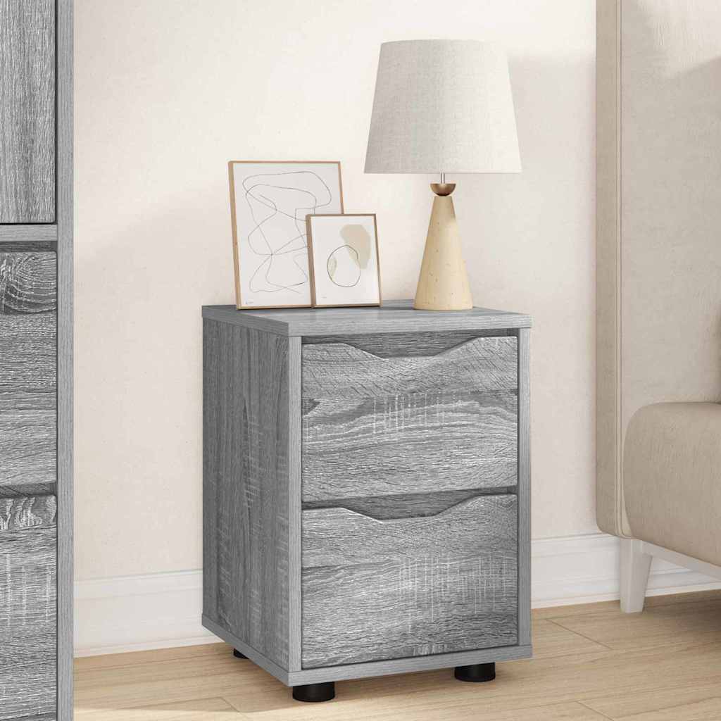 Noptiere cu sertar 2 pcs Gri Sonoma 30,5 x 30 x 43 cm — imaginea 5