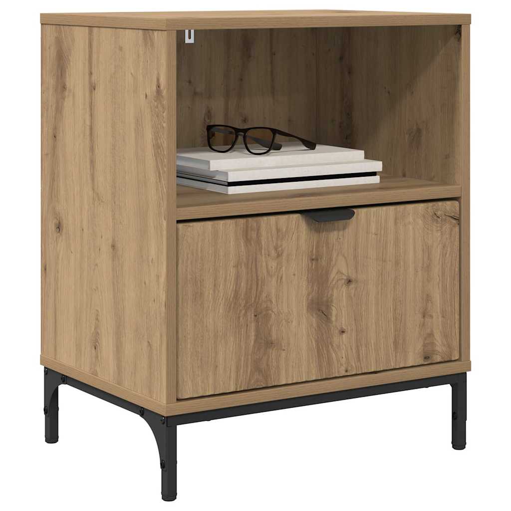 Noptiere 2 pcs stejar artizanal 49 x 36 x 61 cm — imaginea 4