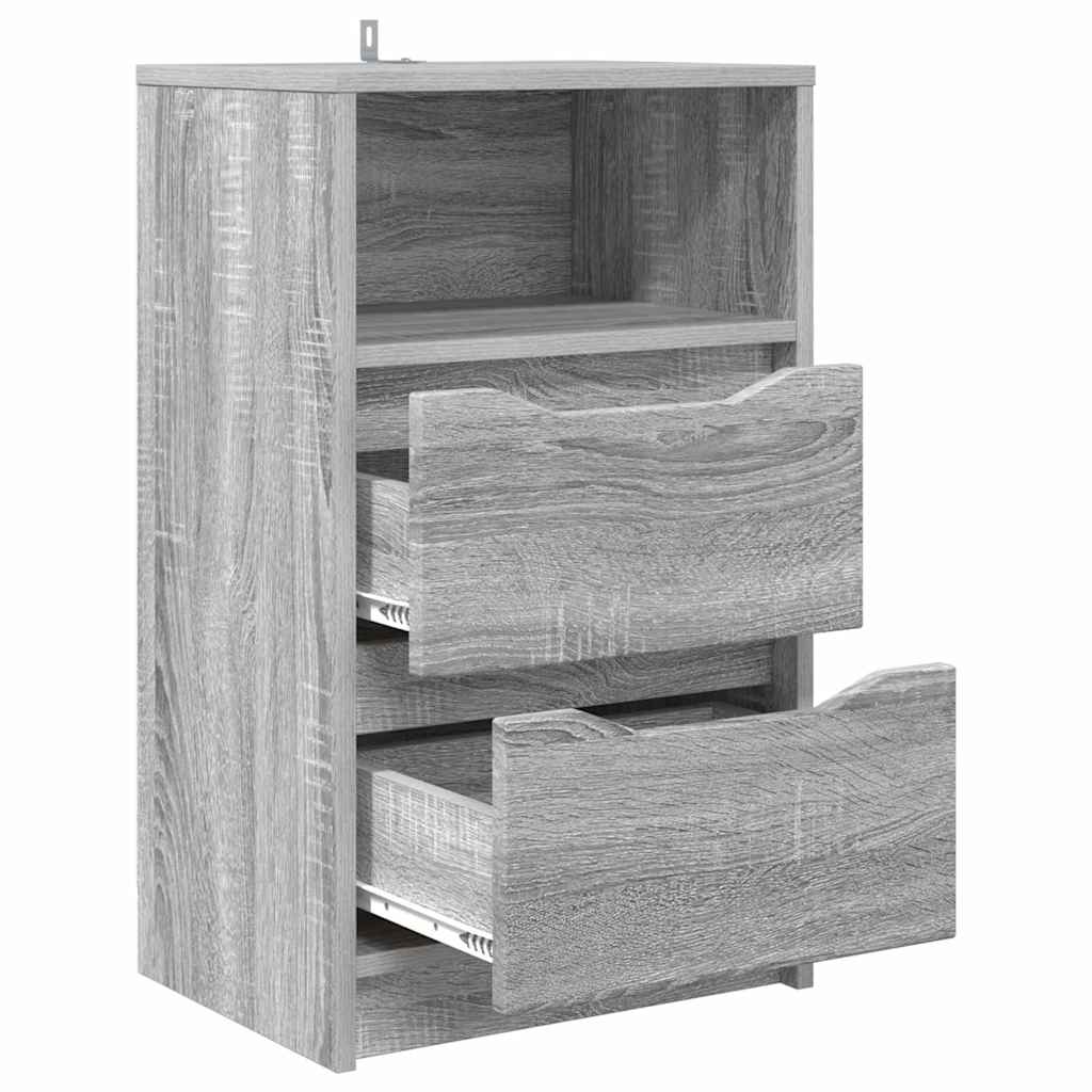 Noptiere cu sertar 2 pcs Gri Sonoma 40 x 30 x 467 cm — imaginea 6