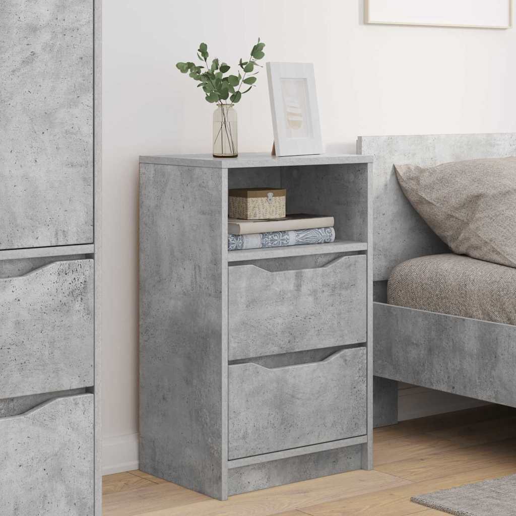 Noptiere cu sertar 2 pcs Gri din beton 40 x 30 x 467 cm — imaginea 5