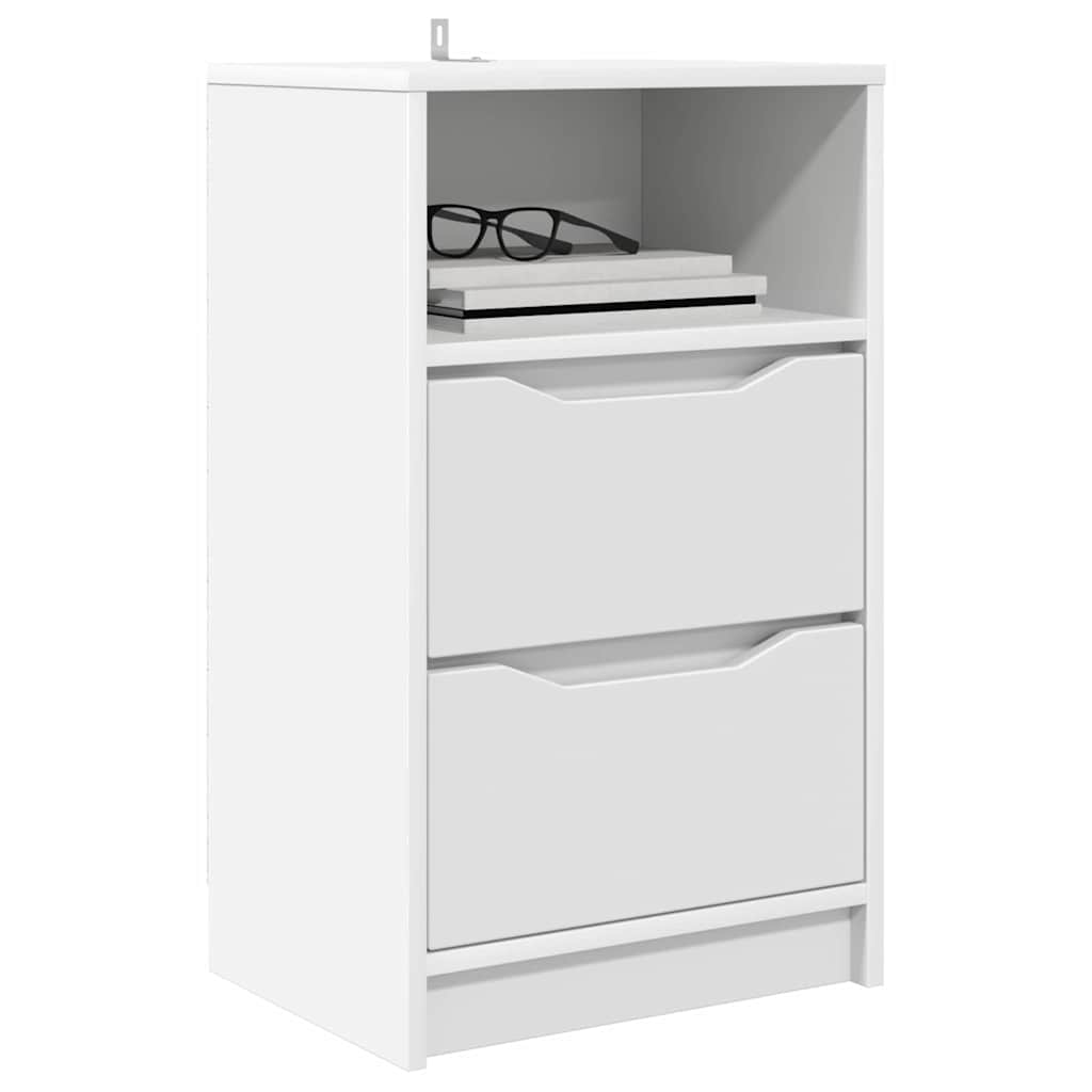 Noptiere 2 pcs Alb 40 x 30 x 467 cm Lemn compozit — imaginea 4