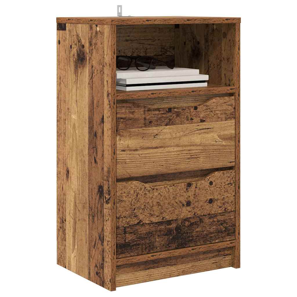 Noptiere cu sertar 2 pcs Lemn Vechi 40 x 30 x 467 cm — imaginea 4