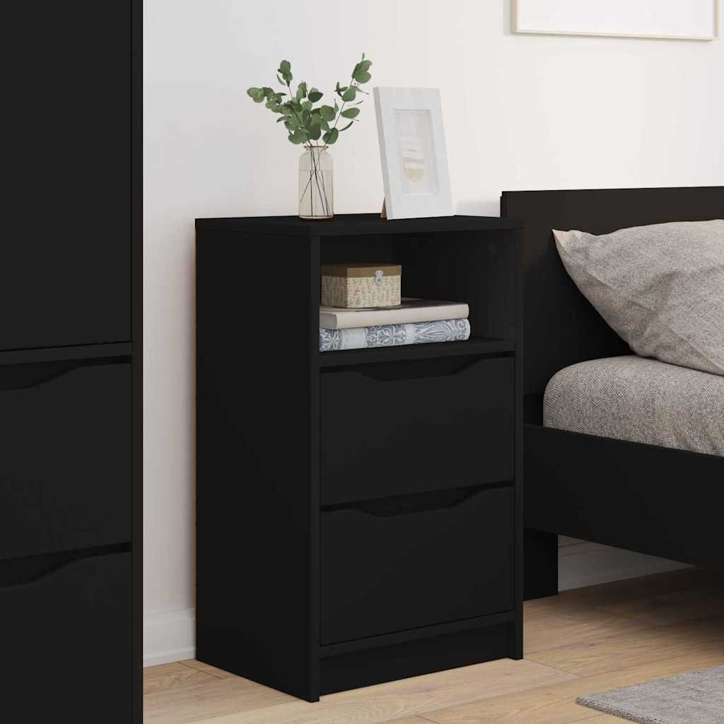 Noptiere 2 pcs Negru 40 x 30 x 467 cm Lemn compozit — imaginea 5