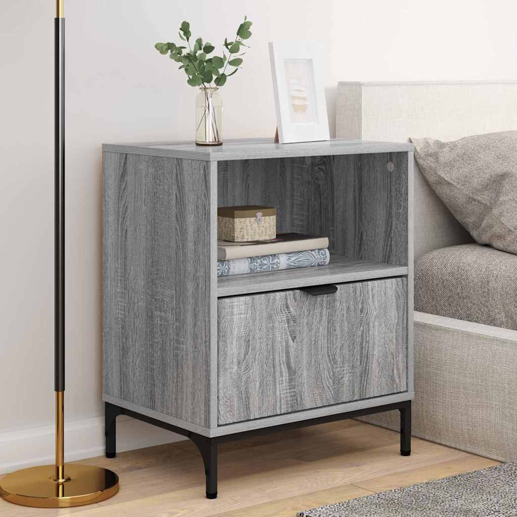 Noptiere 2 pcs sonoma gri 49 x 36 x 61 cm Lemn compozit — imaginea 5