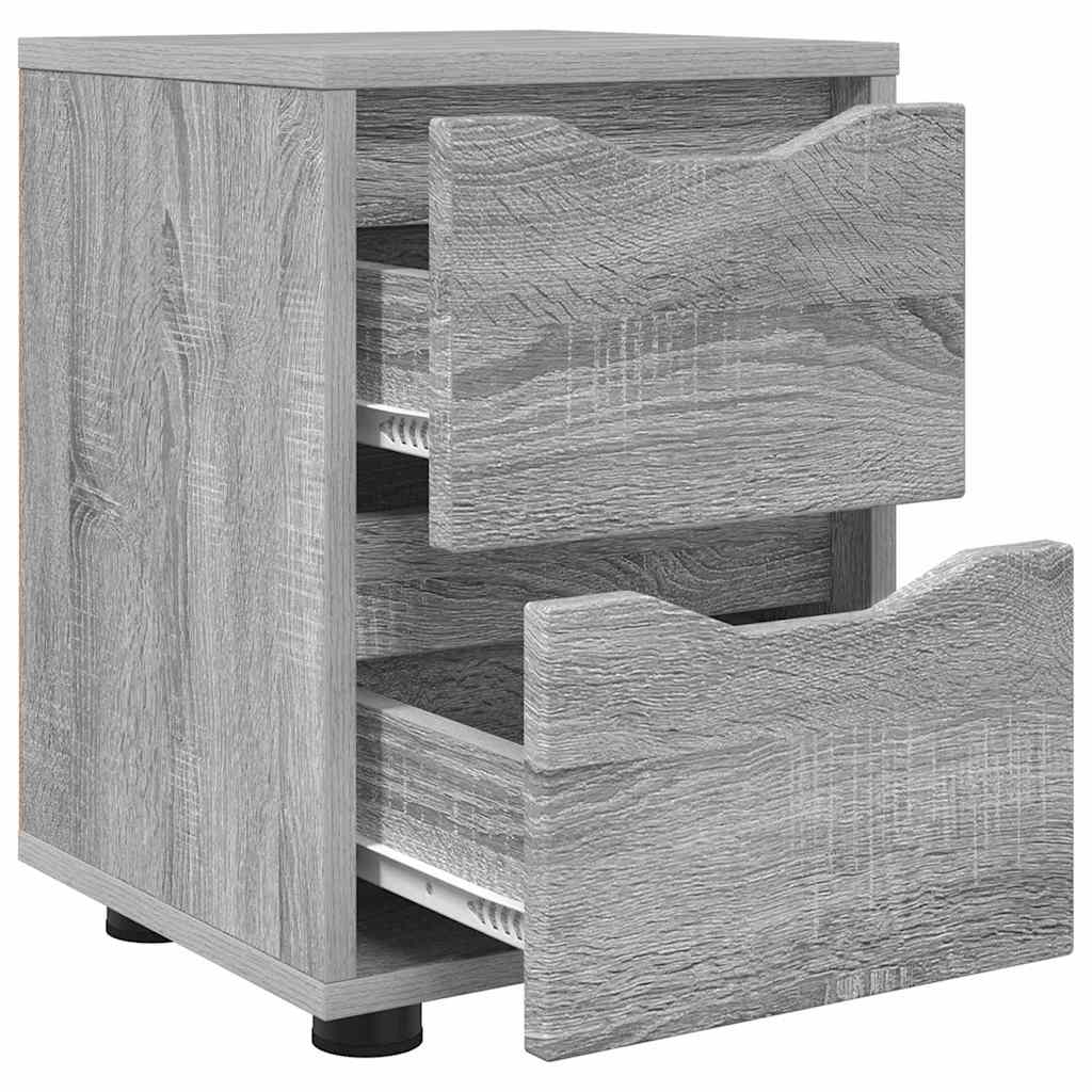 Noptiere cu sertar 2 pcs Gri Sonoma 30,5 x 30 x 43 cm — imaginea 6
