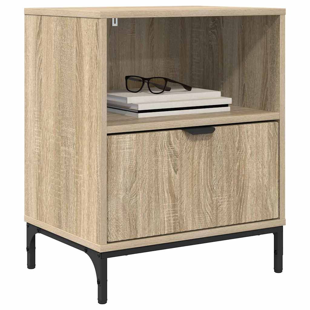 Noptiere cu sertar 2 pcs Stejar sonoma 49 x 36 x 61 cm — imaginea 4