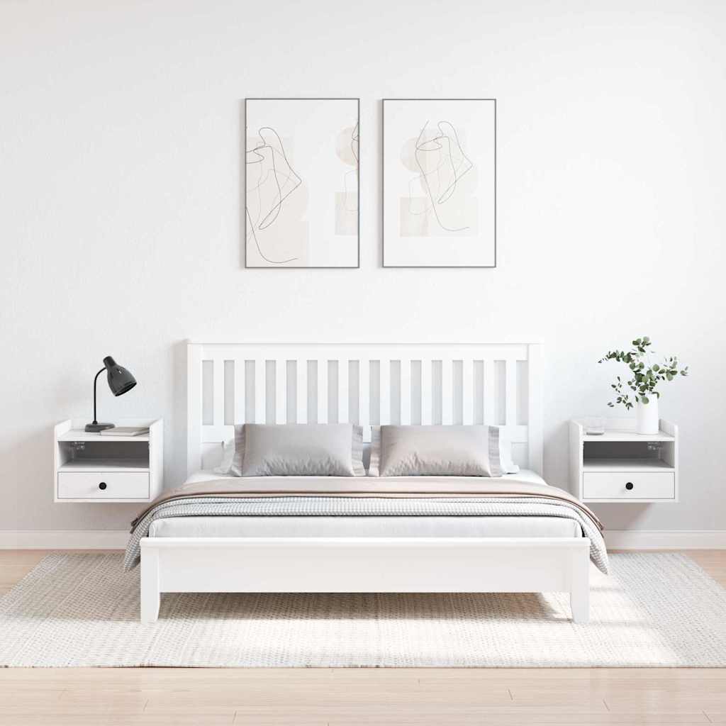 Noptiere 2 pcs Alb 38 x 36 x 29.5 cm Lemn de brad solid — imaginea 4
