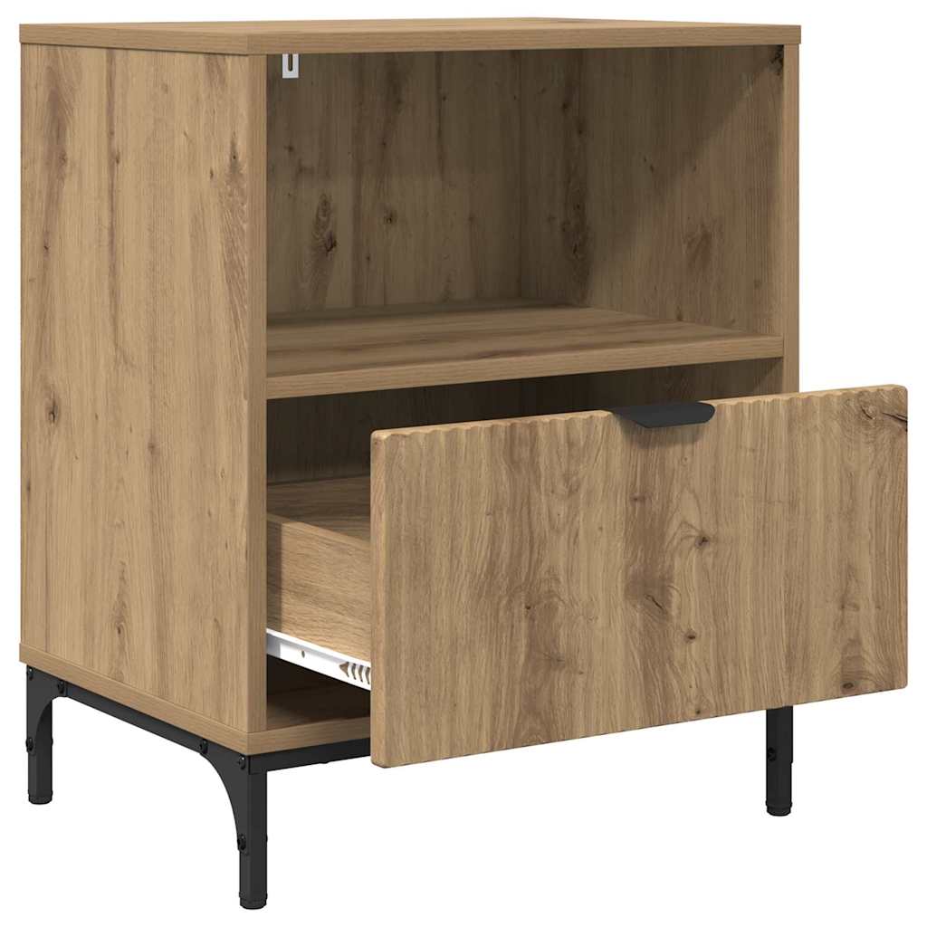 Noptiere 2 pcs stejar artizanal 49 x 36 x 61 cm — imaginea 6