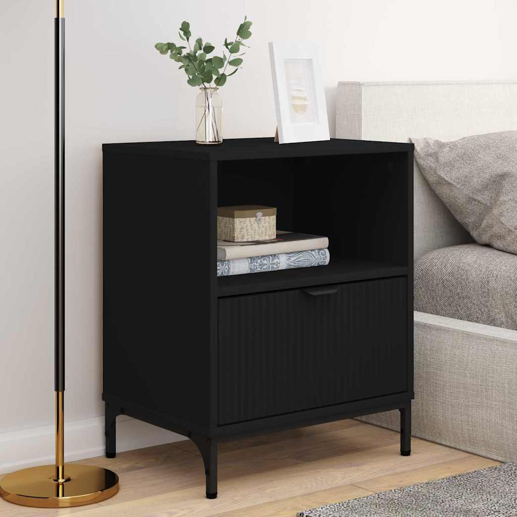 Noptiere 2 pcs Negru 49 x 36 x 61 cm Lemn compozit — imaginea 5
