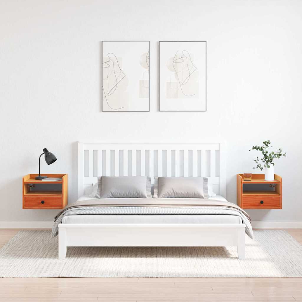 Noptiere cu sertar Pe perete 2 pcs Maro ceruit 38 x 36 x 29.5 cm — imaginea 4