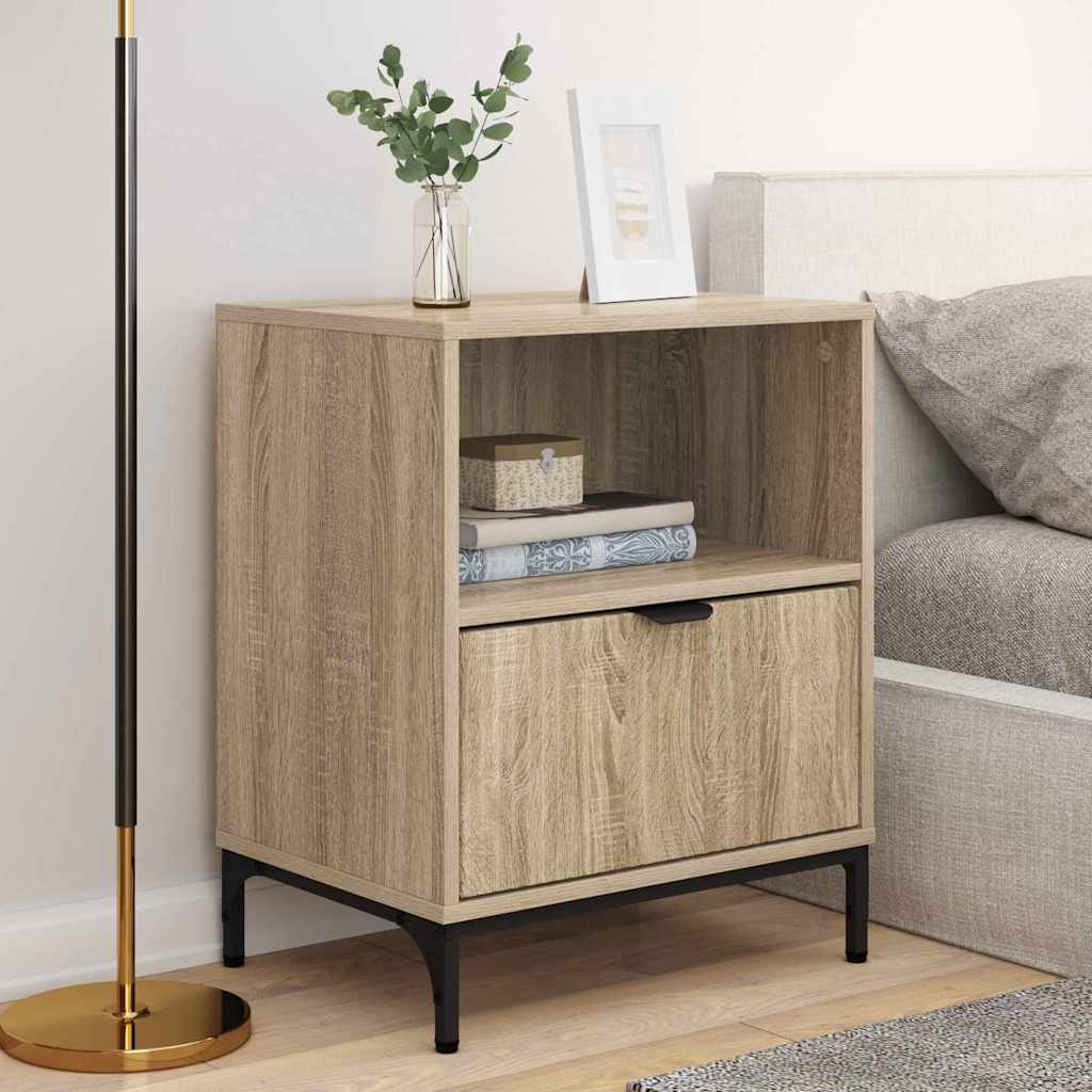 Noptiere cu sertar 2 pcs Stejar sonoma 49 x 36 x 61 cm — imaginea 5
