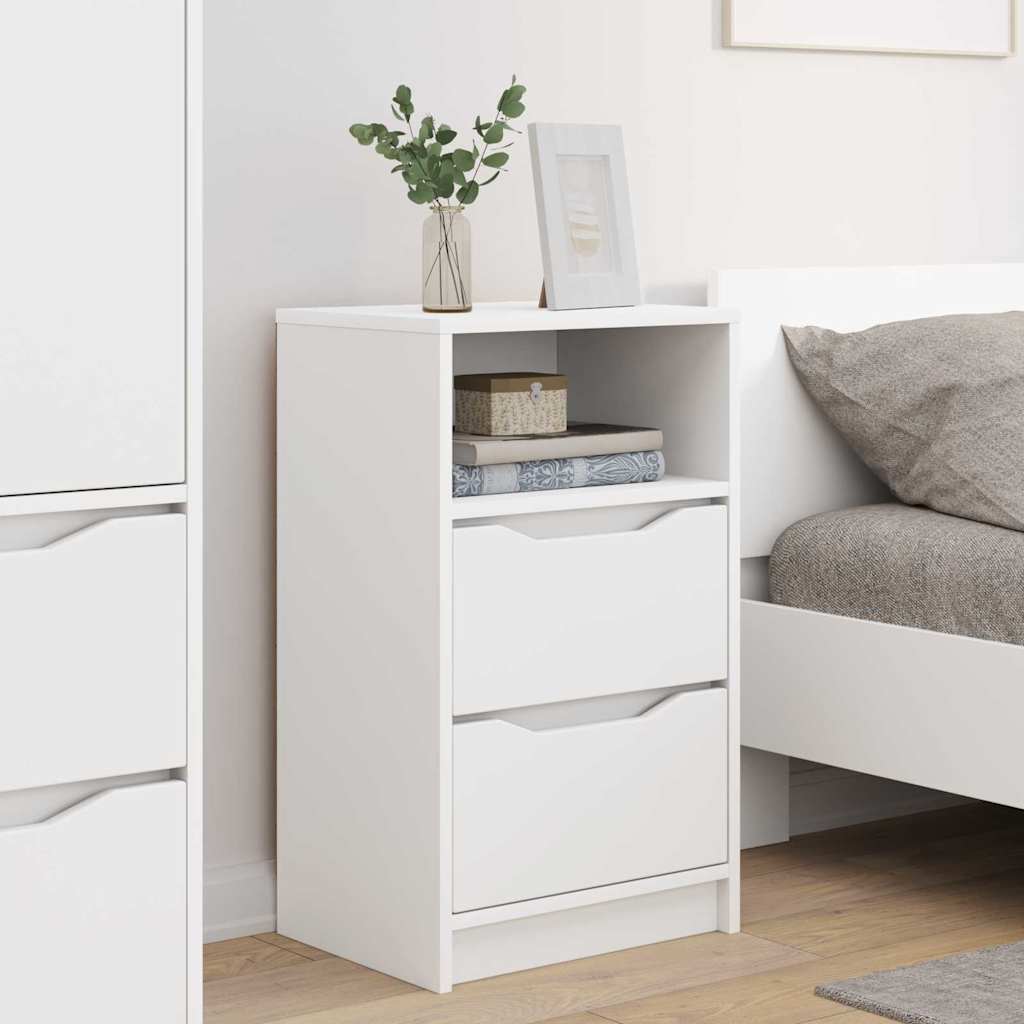 Noptiere 2 pcs Alb 40 x 30 x 467 cm Lemn compozit — imaginea 5