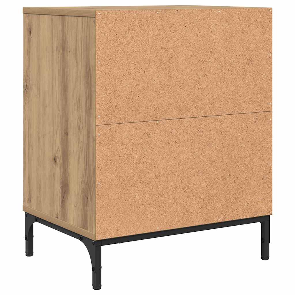 Noptiere 2 pcs stejar artizanal 49 x 36 x 61 cm — imaginea 9