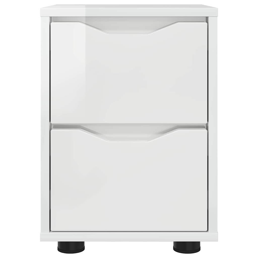 Noptiere cu sertar 2 pcs Alb lucios 30,5 x 30 x 43 cm — imaginea 7